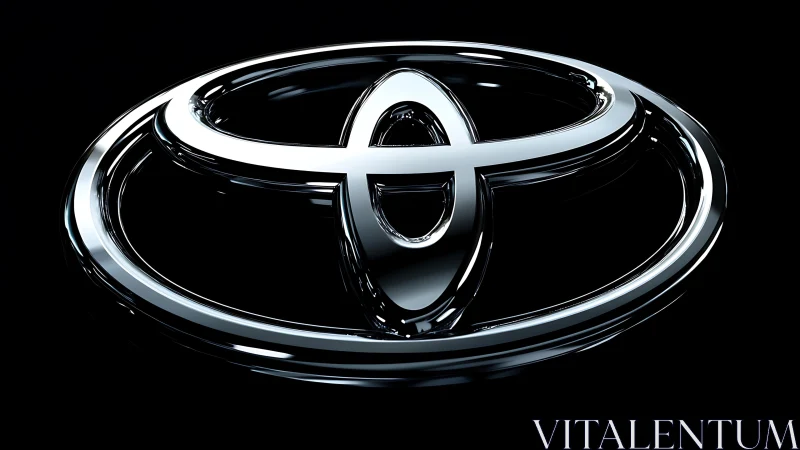 Highly reflective chrome automotive emblem with specular highlights