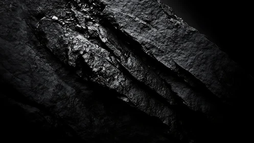 Textured black rock surface with dramatic low-key lighting.