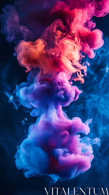 Swirling neon clouds of color drifting through deep blue space.