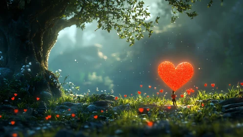 Love Glows in Nature's Peaceful Embrace.
