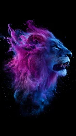 Nebula mane erupts as a cosmic lion roars into darkness