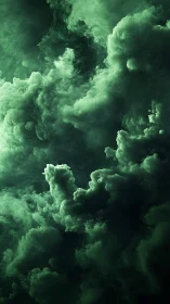 Emerald stormcloud cathedral swirling in midnight silence.