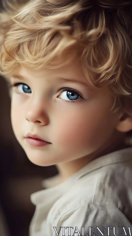 Young Child's Gentle Portrait Captured in Soft Warmth.