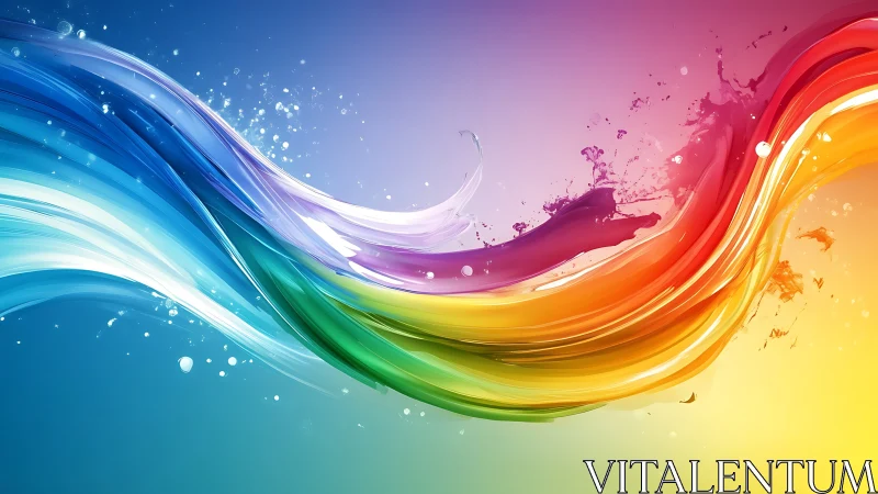 Digital painting waveforms in dynamic rainbow chroma stream.