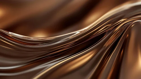 Flowing Metallic Bronze Abstract Texture with Smooth Waves.