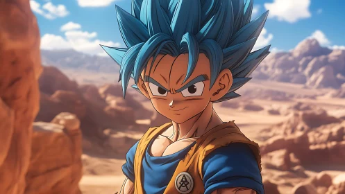 Anime desert warrior portrait with dynamic cel-shading focus.