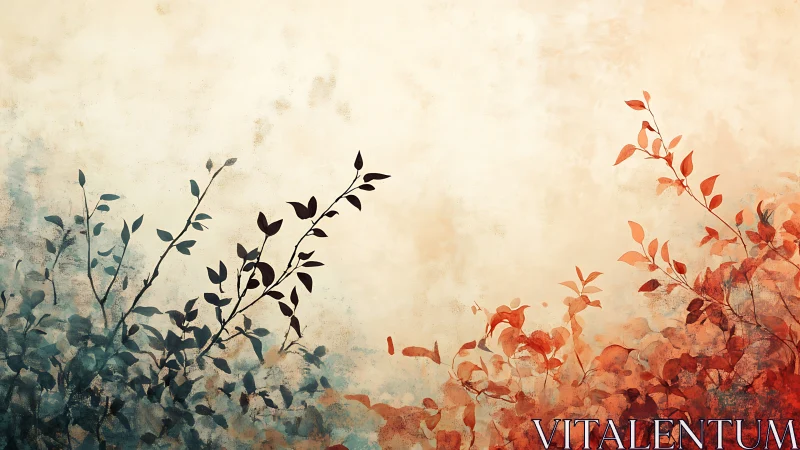 Twin seasons of painted foliage trading whispers across sky.