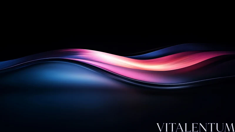 Liquid neon ribbon drifts softly across a midnight horizon