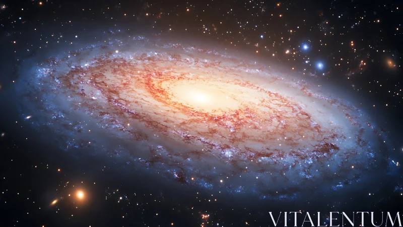 Edge-on barred spiral galaxy with luminous stellar bulge.