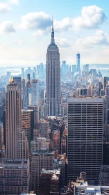 Central skyscraper dominates layered New York urban skyline