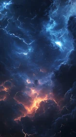 Starforged storm clouds ignite a cosmic electric ocean