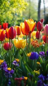 Jeweled Tulip Spectacle Basks in Golden Spring Radiance