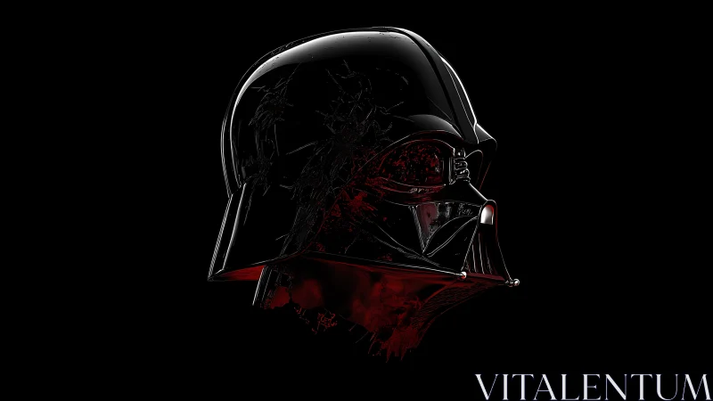 Black sci fi helmet rendered in glossy reflective 3D profile