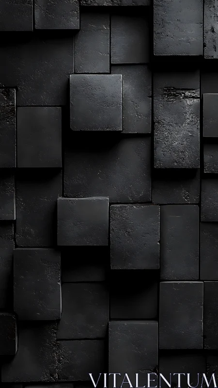 Quiet charcoal blocks rise in a calm geometric rhythm