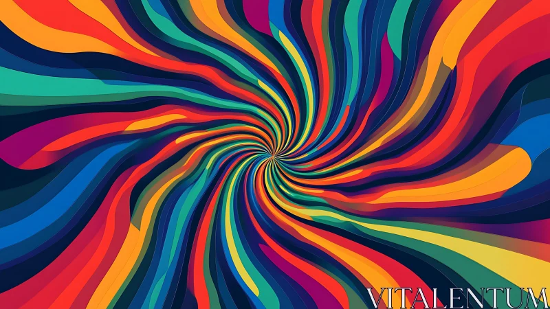 Colorful swirling ribbons dance in a vivid abstract spiral