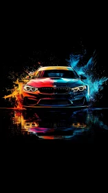 Bold sports car bursts forward in electric neon colors