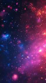 Stardust pirouettes through neon galaxies of cosmic dusk