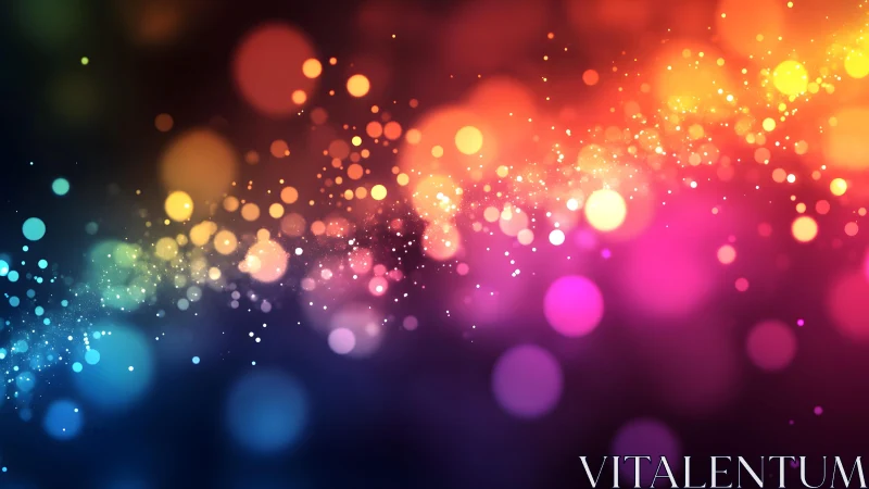 Vibrant abstract bokeh lights with colorful gradient background.