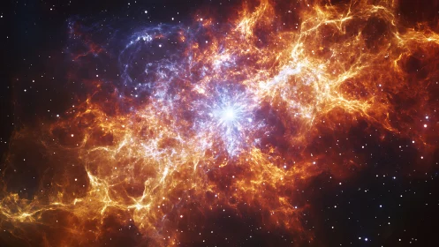 Stellar fireworks unravel as a radiant nebula ignites space