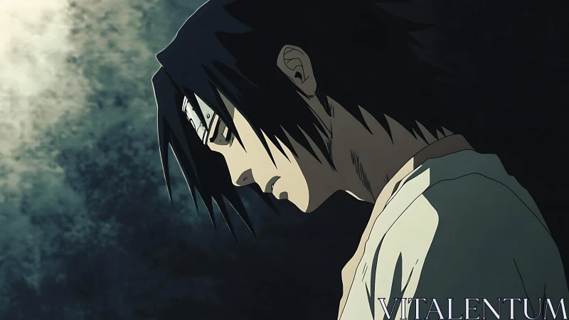 Brooding warrior tilts toward darkness yet clings to light