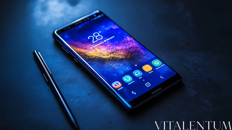 Neon Companion: Samsung Galaxy's Luminous Portal to Digital Life.