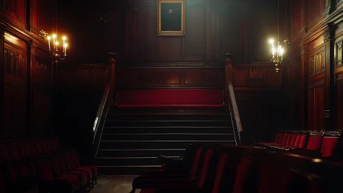 Candlelit wooden hall invites quiet moments of reflection