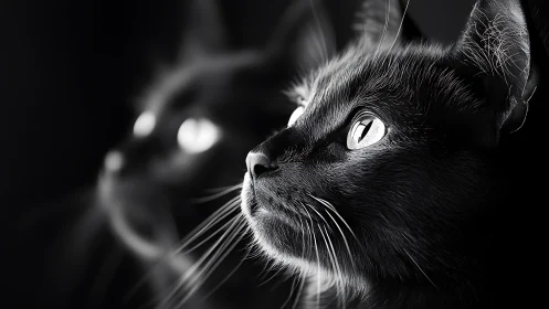 Shadow Gazer: Luminous Eyes in Monochromatic Mystery.