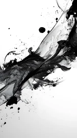 High-velocity monochrome fluid jet in dynamic splash formation.