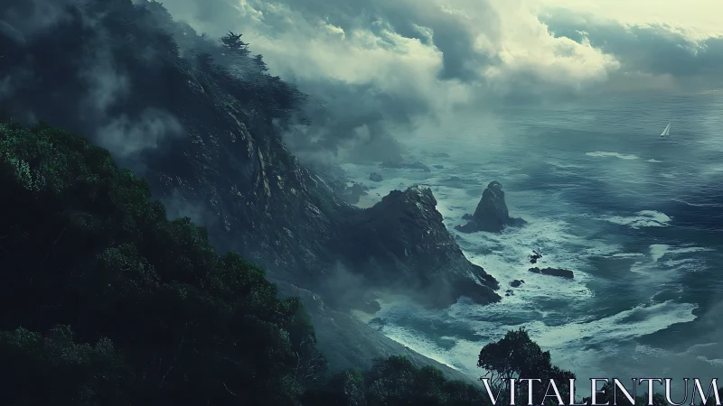 Mist-Crowned Sentinel: Where Cliffs Dare to Kiss the Tempest.