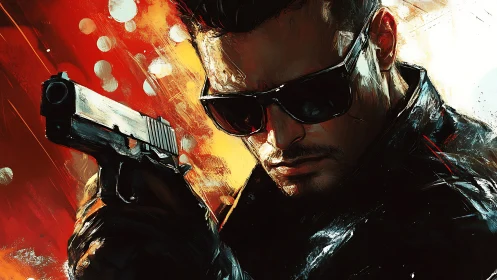 Gunmetal glare cuts through the blaze of painted chaos