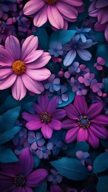 Neon Bloom Kaleidoscope: Magenta Cosmos in Teal Reverie.