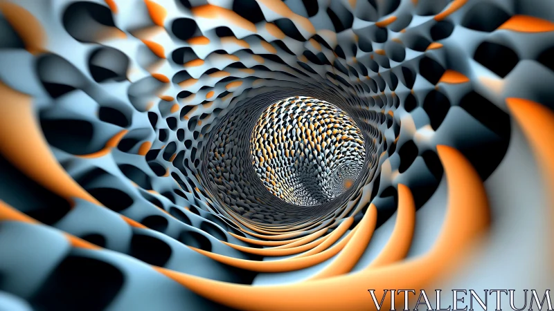 Parametric tunnel of tessellated forms with radial depth-of-field