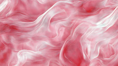 Flowing pink and white wisps form soft layered abstract field