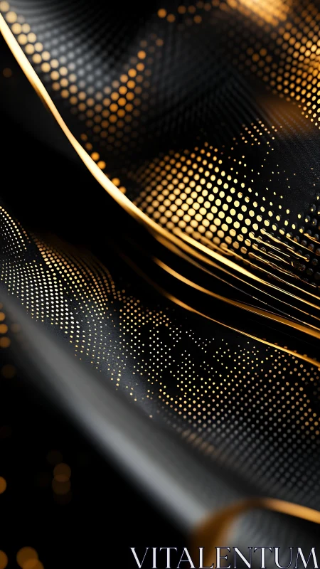 Parametric golden wavefield on curved metallic substrate.
