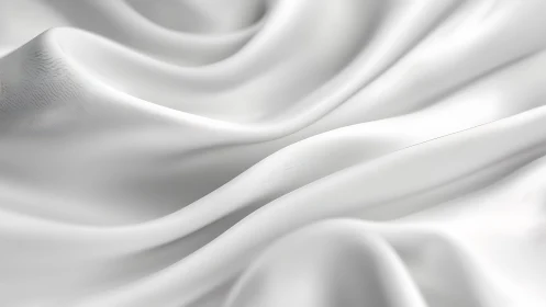 Smooth White Silk Fabric with Gentle Waves, Minimalist Style.