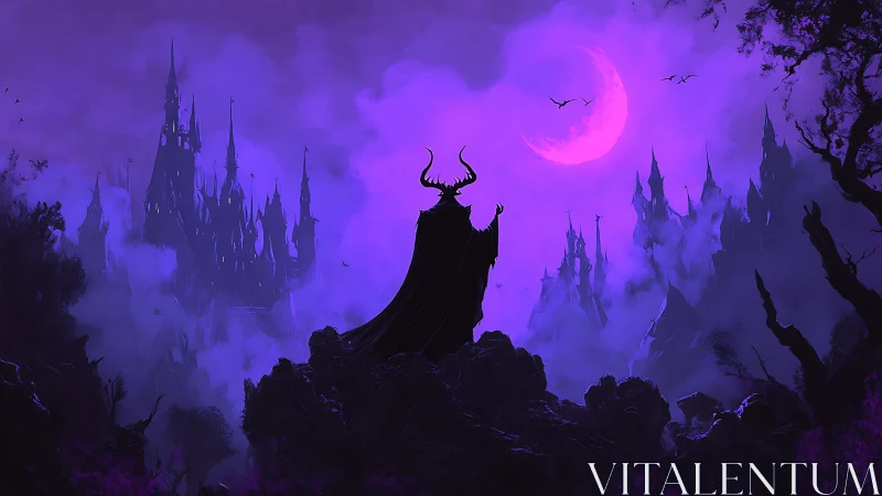 Gothic overlord silhouette before mistbound spire citadel.