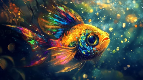 Glitter-scaled dreamfish drifts through galaxies of bubbles