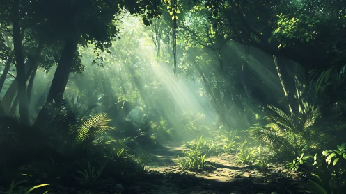 Sunlight Through the Canopy: A Forest Sanctuary.
