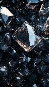 Gleaming crystal cluster catches light in a dark, moody bed