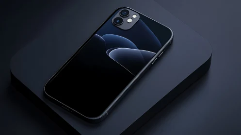 Modern Smartphone Rests with Striking Dual Camera Design.