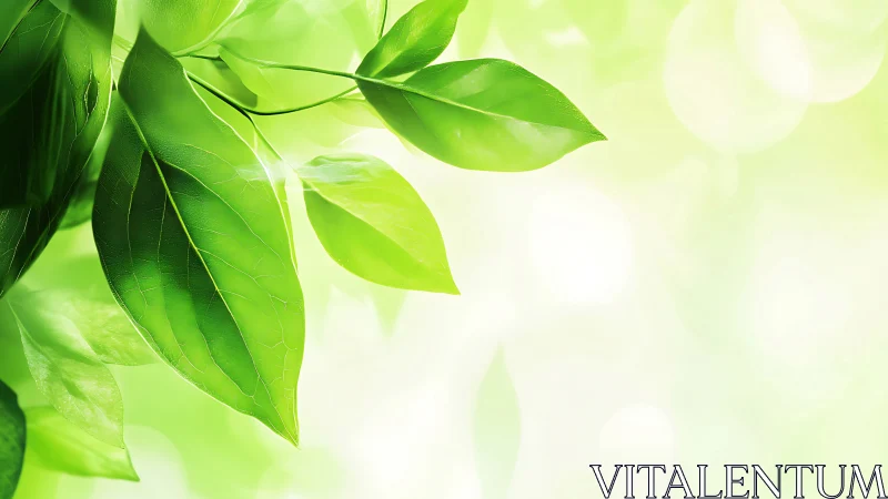 Green foliage close-up on soft light background.