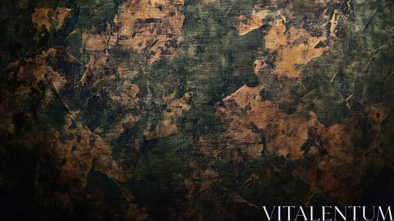 Weathered dark canvas shows mottled earthy abstract texture