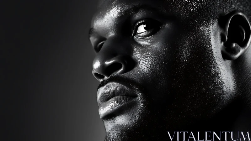 Portrait Study: High-Contrast Black and White Profile.