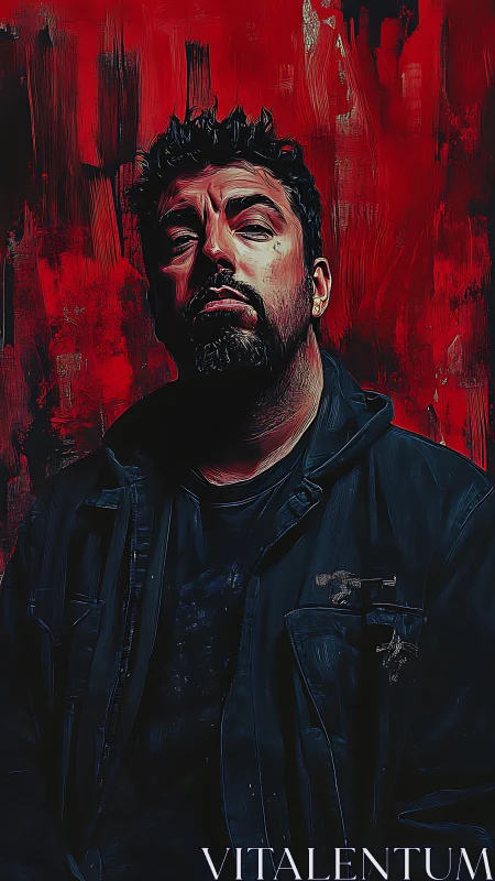 Defiant male portrait rendered as dramatic digital painting