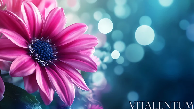 Magenta Gerbera Daisy with Bokeh Blur. Floral.