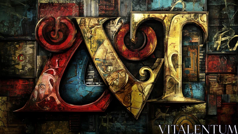 Layered letters stage a metallic carnival of urban color