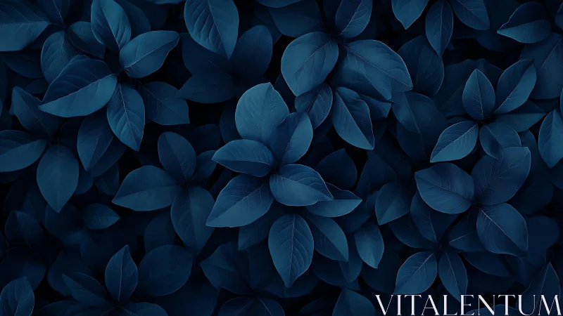 Dark blue foliage pattern with overlapping plant leaves.