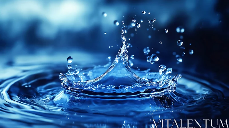 High-speed macro capture freezes radial water splash dynamics