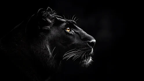 Leonine Profile in High-Contrast Chiaroscuro Light Study