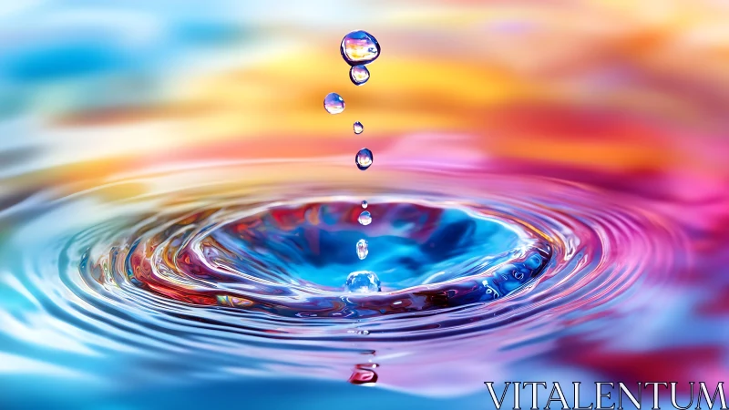 Vibrant macro splash captures cascading water droplets.